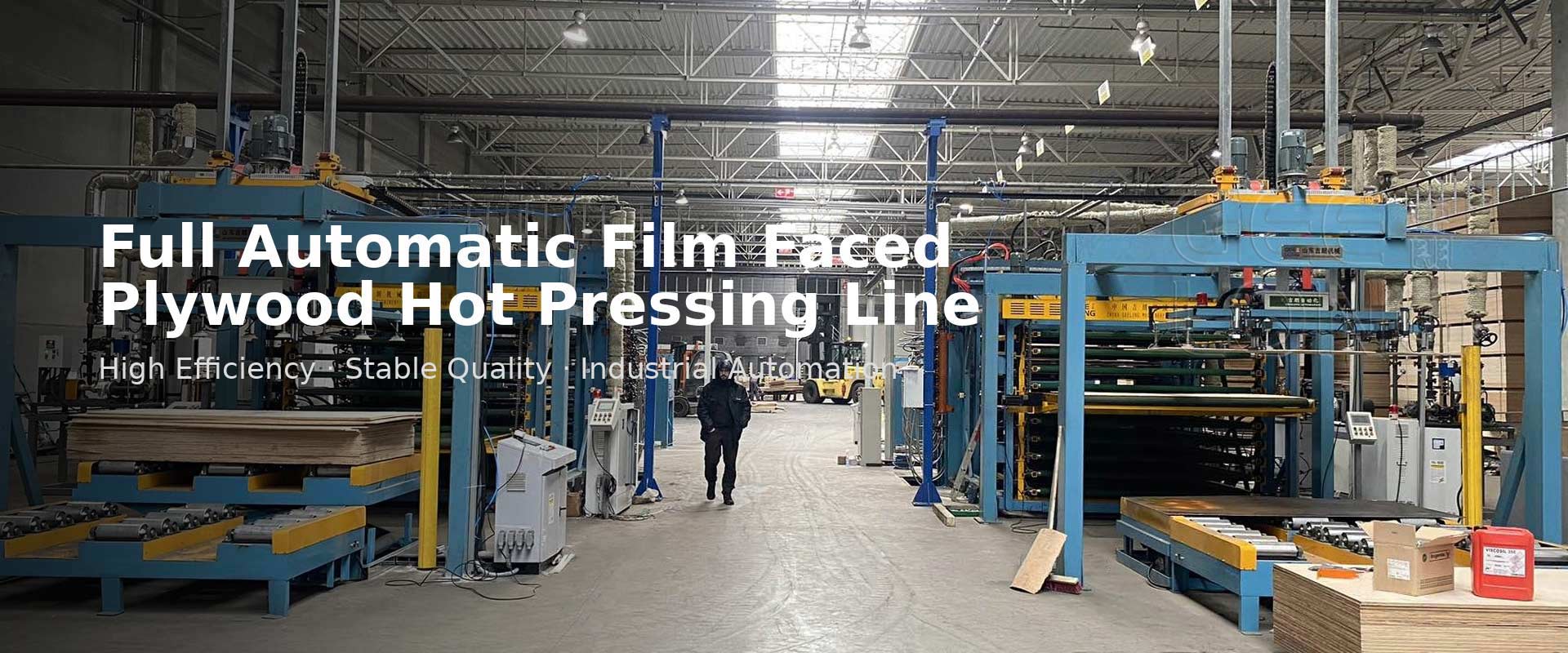 full automatic film faced plywood hot pressing line