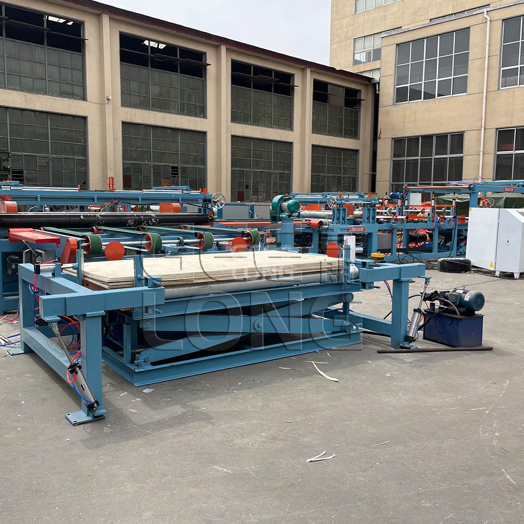 China GEELONG roller type plywood edge cutting saw machine