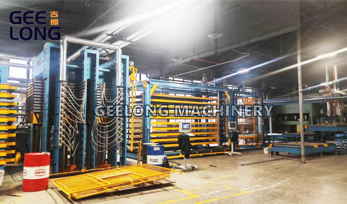 Geelong Automatic 5x10feet Film faced plywood hot press machine line Geelong Automatic 5x10feet Film faced plywood hot press machine line